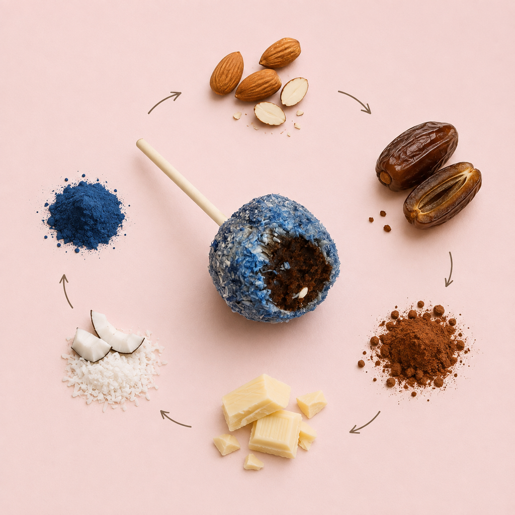 Sweet Pop čoko–modrá spirulina RAW lízátko 30 g