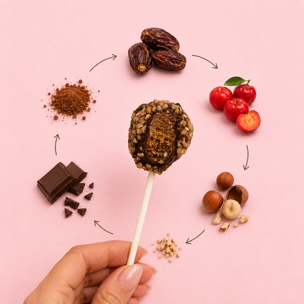 10 ks SweetPop RAW lízátka z datlí – čoko & lískový oříšek