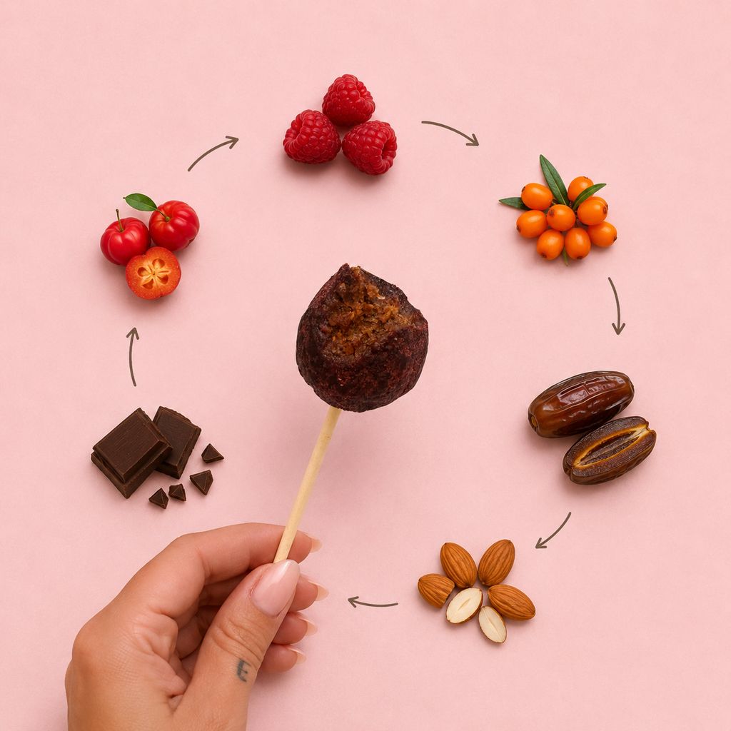 Sweet Pop malina–rakytník RAW lízátko 30 g