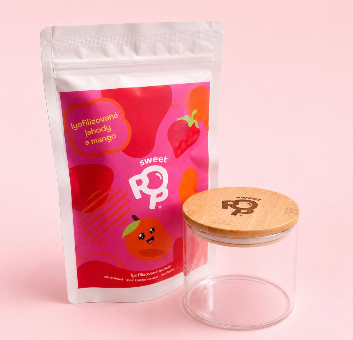 Sweet Pop křupavý set - lyofilizované ovoce se skleněnou dózou