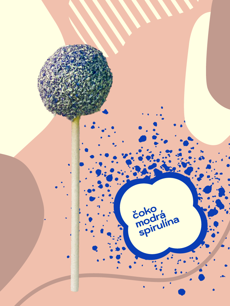 Sweet Pop čoko–modrá spirulina RAW lízátko 30 g