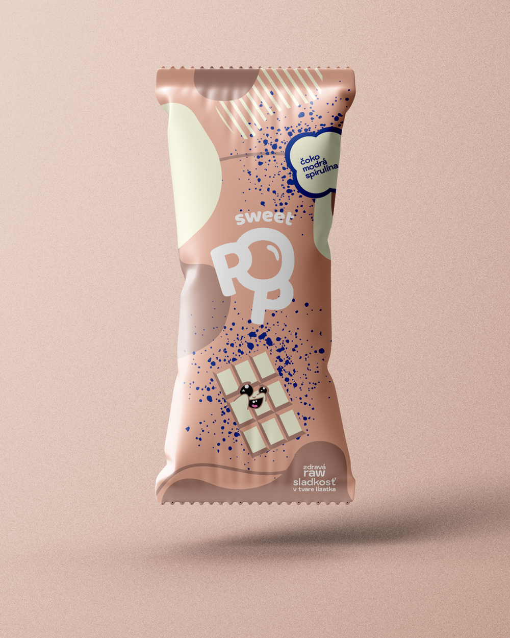 Sweet Pop čoko–modrá spirulina RAW lízátko 30 g