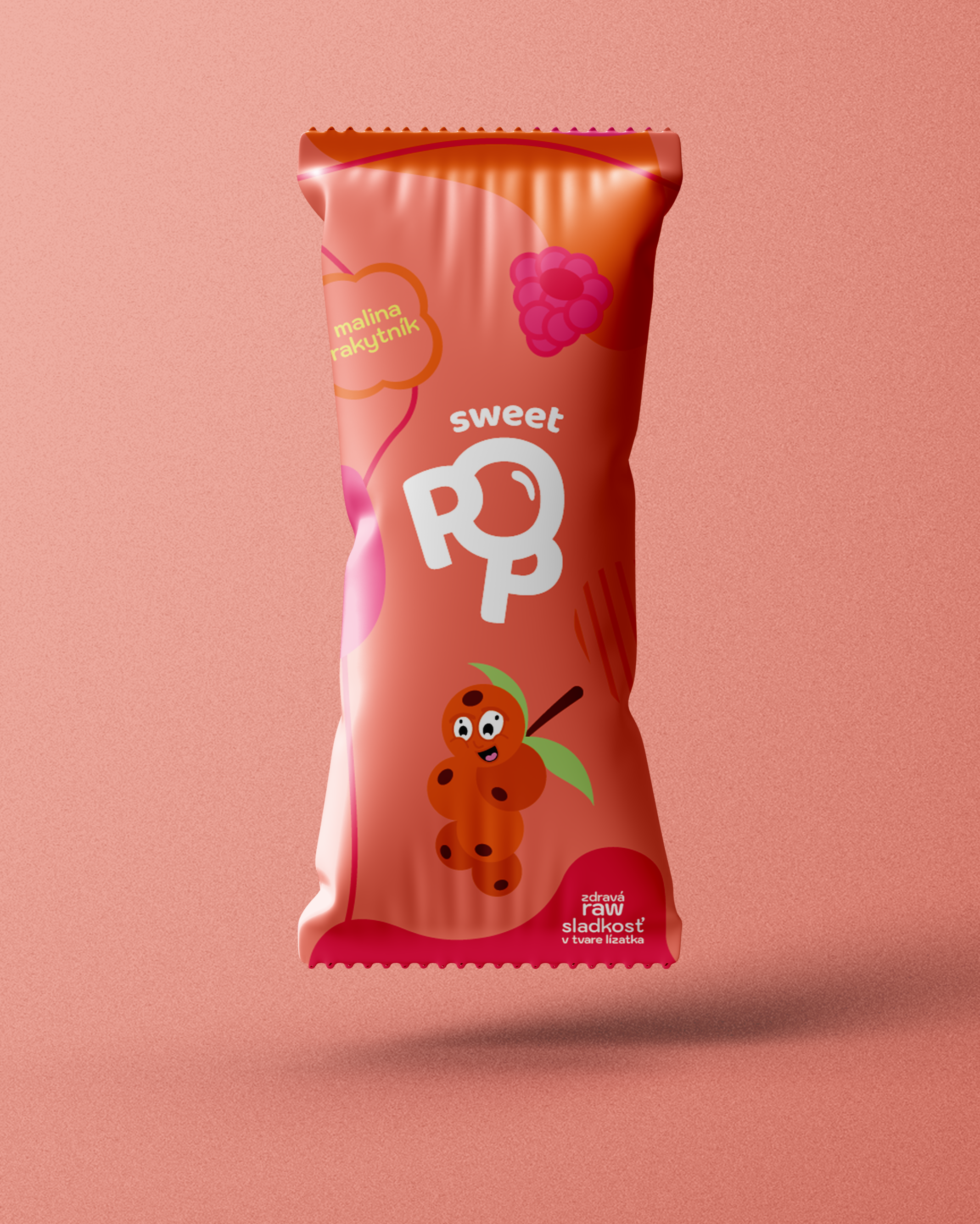 Sweet Pop malina–rakytník RAW lízátko 30 g